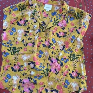 Anthropologie Maeve Floral cap sleeves floral blouse